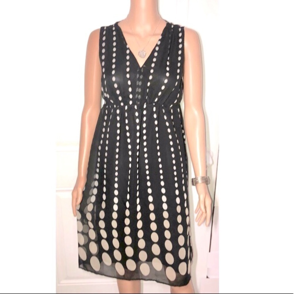 Apt 9 Sheer Midi Dress with Polka Dots Size 10